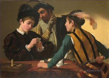 Caravaggio Painting - The Cardsharps Caravaggio